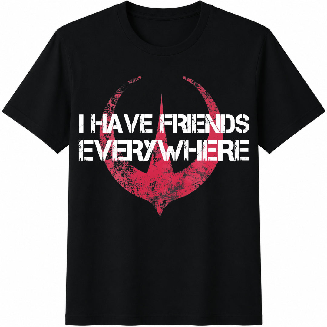 I Have Friends Everywhere Cotton T-Shirt in Black