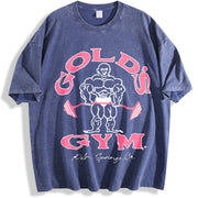 GOLD‘S GYM vintage washed oversized T-shirt in Blue