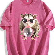 Bubblegum Opossum Vintage Washed T-Shirt in Red