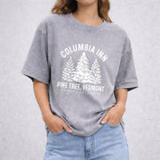 Columbia Inn Pine Tree Vermont vintage washed oversized T-shirt in Gray