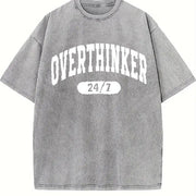 Overthinker Overthinking Vintage Washed T-Shirt in Gray