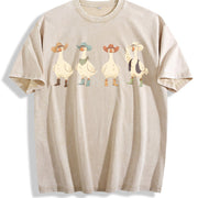 Cowboy Ducks Vintage Washed T-Shirt in Beige