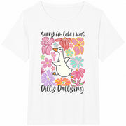 Sorry I'm Late I Was Cotton T-Shirt in White