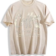 Coffee Makes Me Less Murdery Vintage Washed T-Shirt in Beige