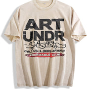 Art Under Pressure Vintage Washed T-Shirt in Beige