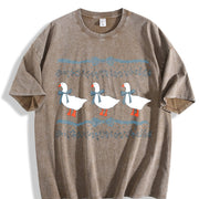 1980s Blue Ribbon Goose With Hearts Ugly Duck vintage washed oversized T-shirt in Brown