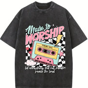 For Christian Vintage Washed T-Shirt in Black