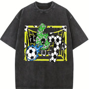 67 Soccer Vintage Washed T-Shirt in Black