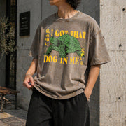 Turtle I Got That Dog in Me Vintage Washed T-Shirt in Brown