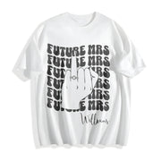 Custome NAME Retro Bachelorette Bride Cotton T-Shirt in White