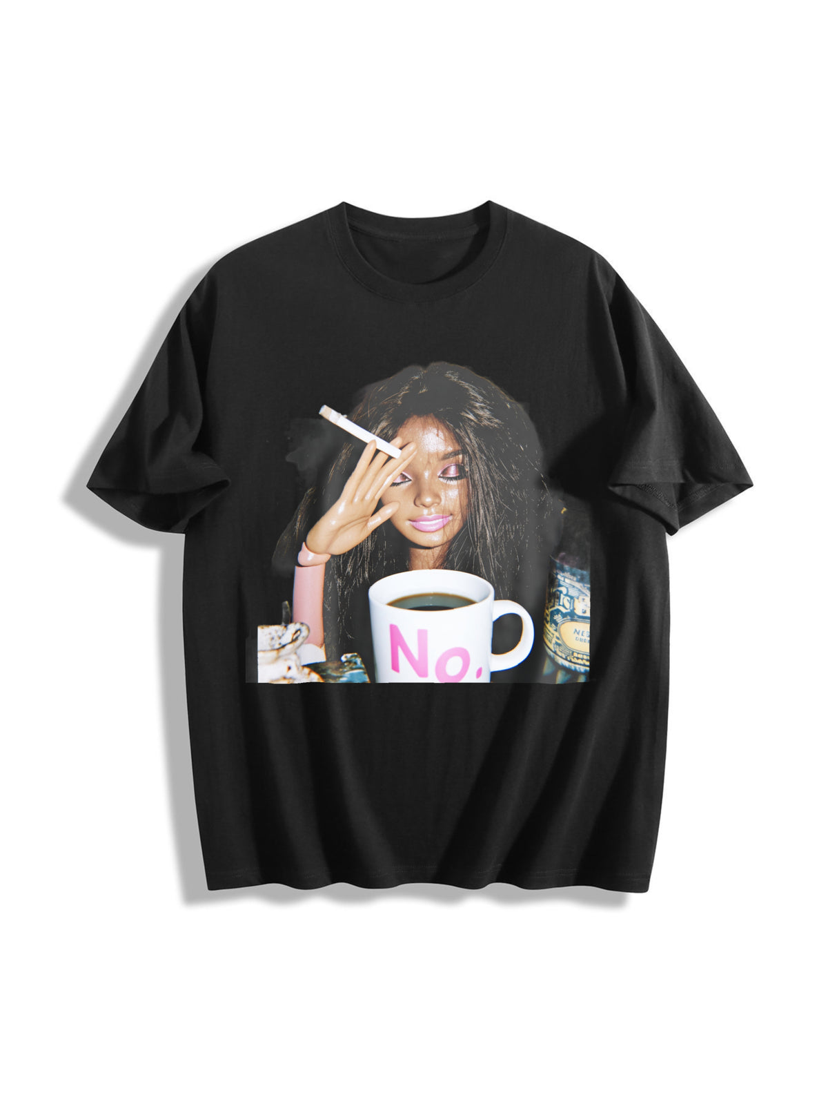 No Mug Woman Meme Cotton T-Shirt in Black