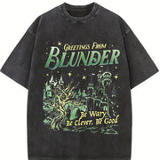 Greetings from Blunder Be Wary Be Clever Be Good Vintage Washed T-Shirt in Black