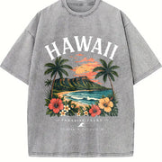 Paradise Found Hawaii Vintage Washed T-Shirt in Gray