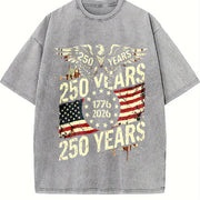 Coastal Grandpa & Urban Explorer Statement: 250 Years Vintage Washed T-Shirt in Gray