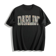 Retro Camo Western Cotton T-Shirt in Black