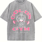 GOLD‘S GYM vintage washed oversized T-shirt in Gray