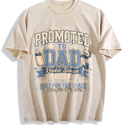 Promoted to Dad Rookie Season Vintage Washed T-Shirt in Beige