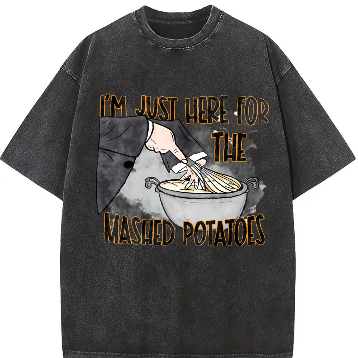 With a End Designed Specifically for Potatoes Vintage Washed T-Shirt in Black