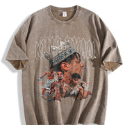 King Ryan Mexican Boxer World Champion Custom vintage washed oversized T-shirt in Brown