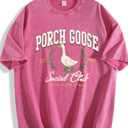Porch Goose Social Club Vintage Washed T-Shirt in Red