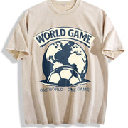 World Game One World One Game Vintage Washed T-Shirt in Beige