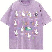 It's OK to Be Different Autism Goose vintage washed oversized T-shirt in Purple