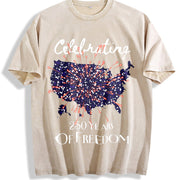 Celebrating 250 Years of Freedom Vintage Washed T-Shirt in Beige