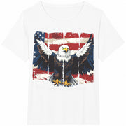 America Land of the Free Because of the Brave Cotton T-Shirt in White