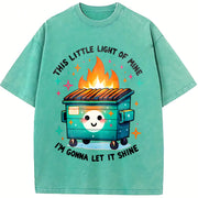Emotional Dumpster Fire Vintage Washed T-Shirt in Blue