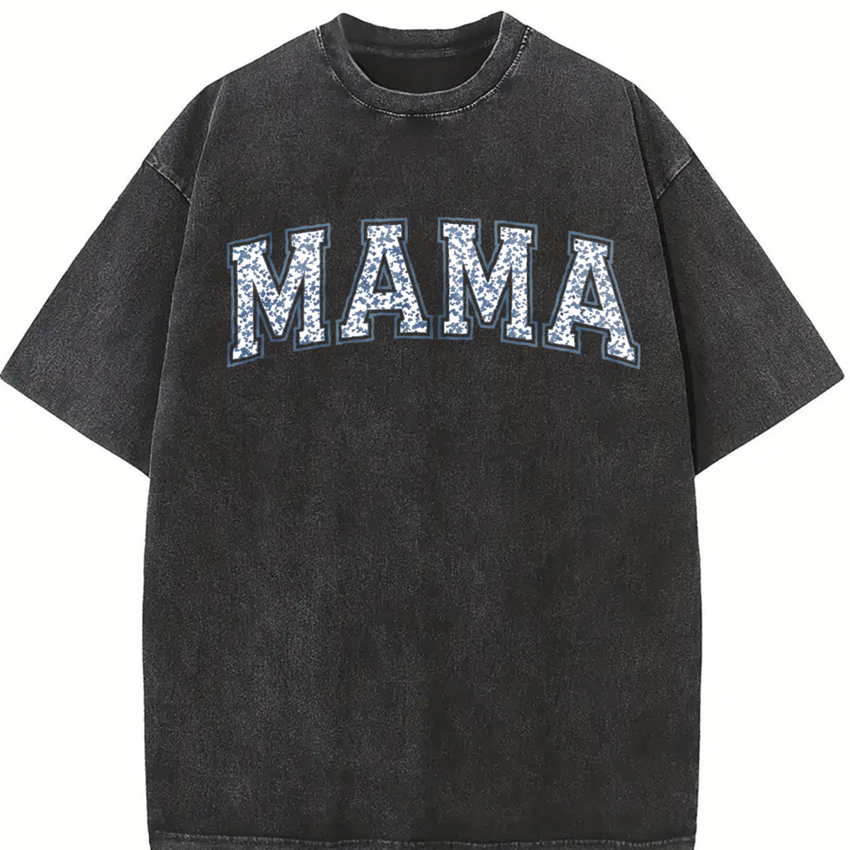 Toile Floral Mama Cute Mama Vintage Washed T-Shirt in Black