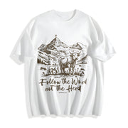 European and American Cotton T-Shirt in White
