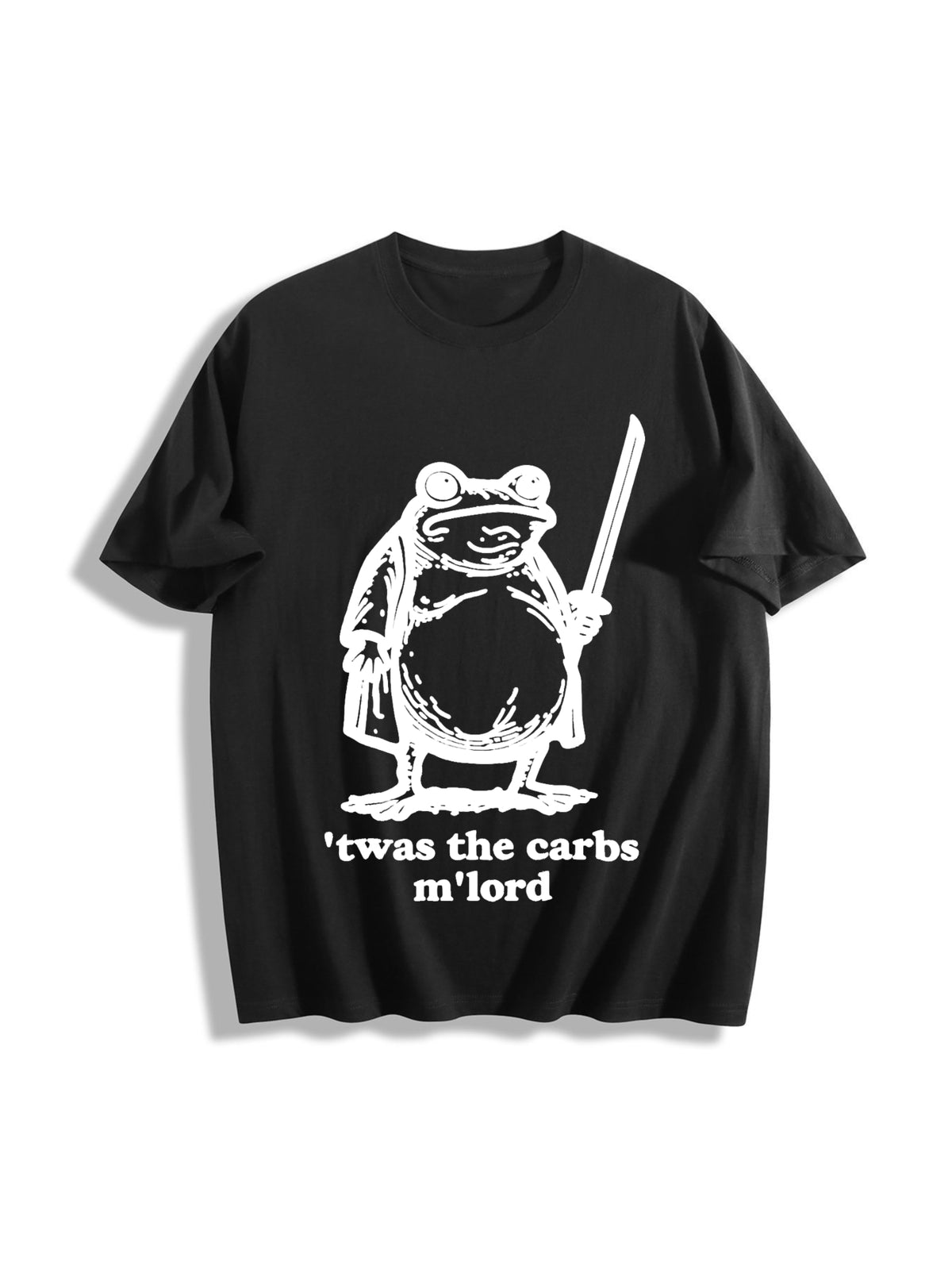 It Was the Carbs Frog Cotton T-Shirt in Black