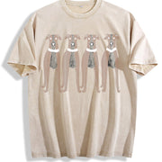 Greyhound Lover Dog Lover Vintage Washed T-Shirt in Beige