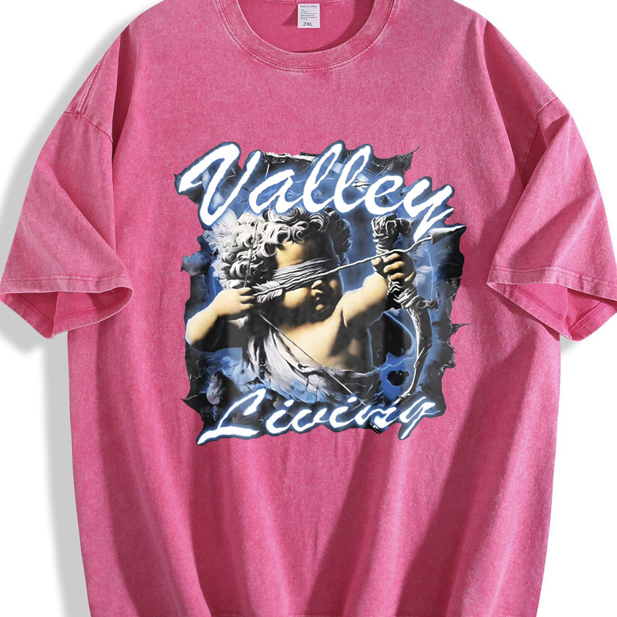 Valley Living Angel Vintage Washed T-Shirt in Red