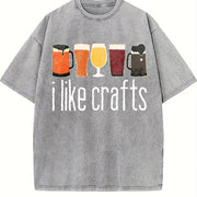 I Like Craft Beer Lover Vintage Washed T-Shirt in Gray