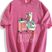 Silly Goose Nurse Appreciation Week Snarky Nurse Night Vintage Washed T-Shirt in Red
