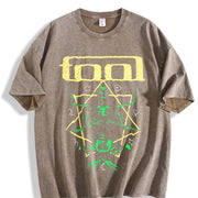EWH Rock Tool Band Theme Vintage Washed T-Shirt in Brown