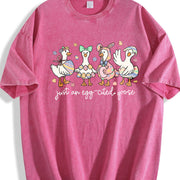 Just an Egg-Cited Goose vintage washed oversized T-shirt in Red