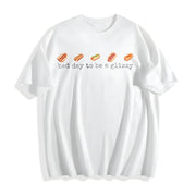 Hot Dog Bad Day to Be a Glizzy Cotton T-Shirt in White