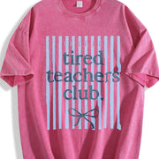 Tired Teachers Club Vintage Washed T-Shirt in Red