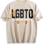 Legs Glutes Vintage Washed T-Shirt in Beige