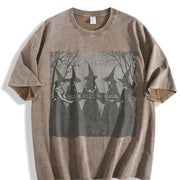 Girls Will Be Girls Witch Vintage Washed T-Shirt in Brown