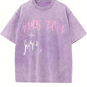 Pink Tape Spider Vintage Washed T-Shirt in Purple