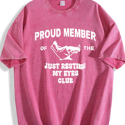 Just Resting My Eyes Club Vintage Washed T-Shirt in Red