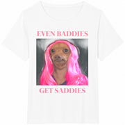 Even Baddies Get Saddies Cotton T-Shirt in White