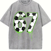 67 Soccer Vintage Washed T-Shirt in Gray