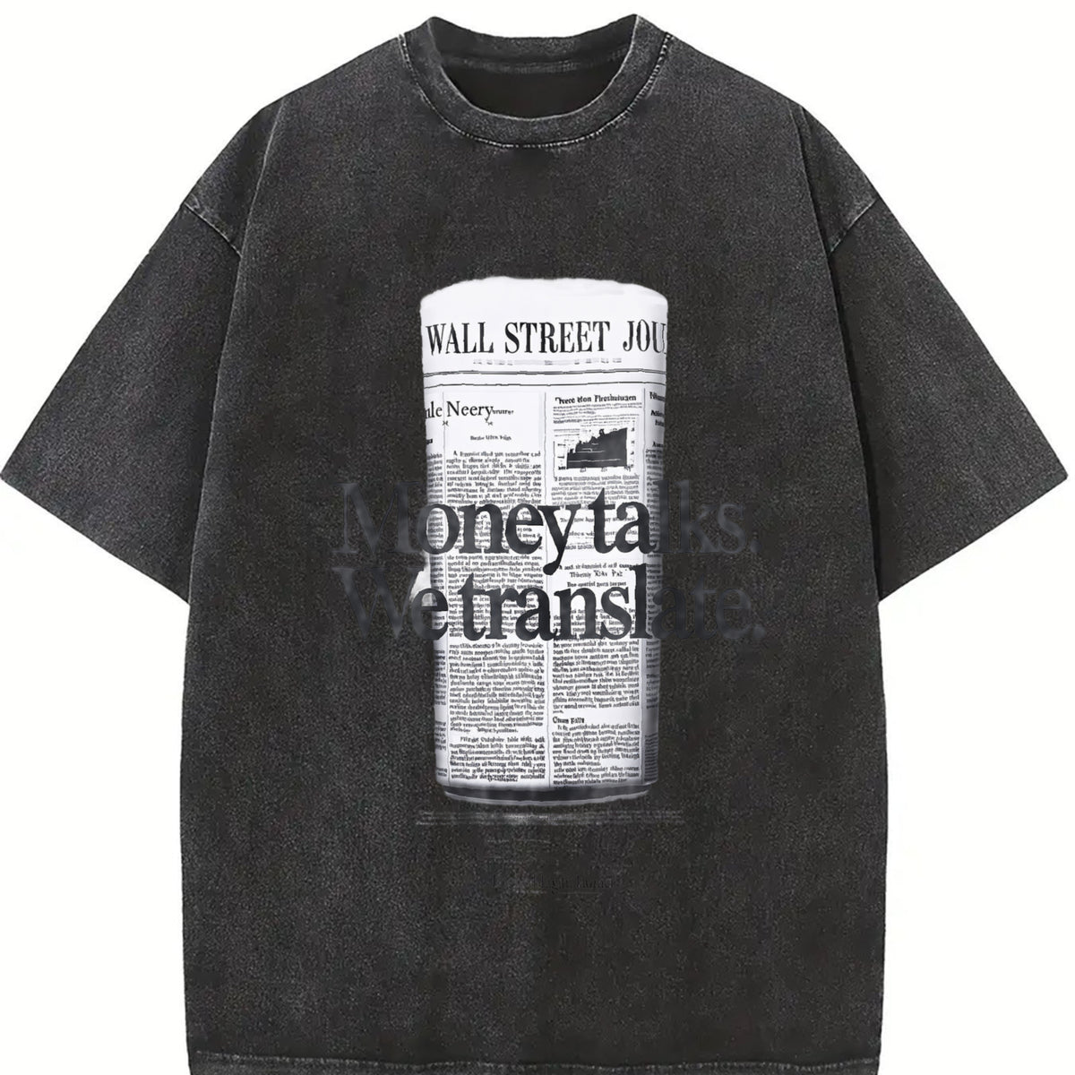 Wsj Money Talks We Translate Vintage Washed T-Shirt in Black