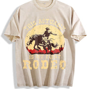 This Actually Is My First Rodeo Vintage Washed T-Shirt in Beige