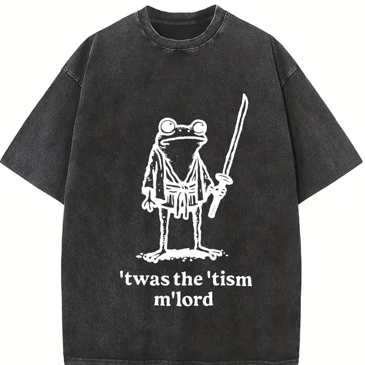 It Was the Tism Frog Vintage Washed T-Shirt in Black