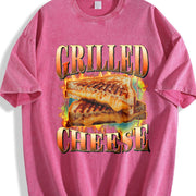 Grilled Cheese Food Lover Vintage Washed T-Shirt in Red